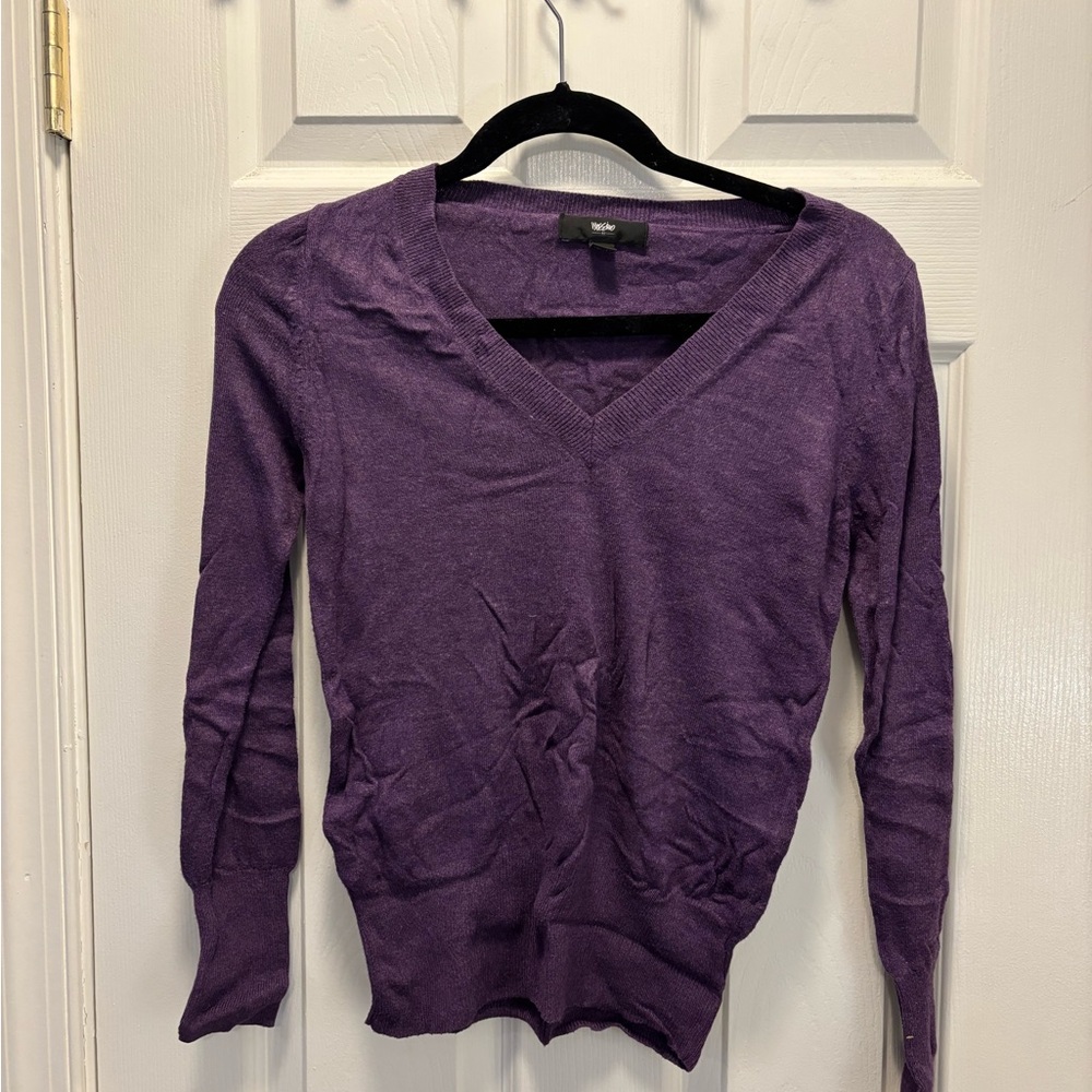 Deep Purple V-Neck Sweater